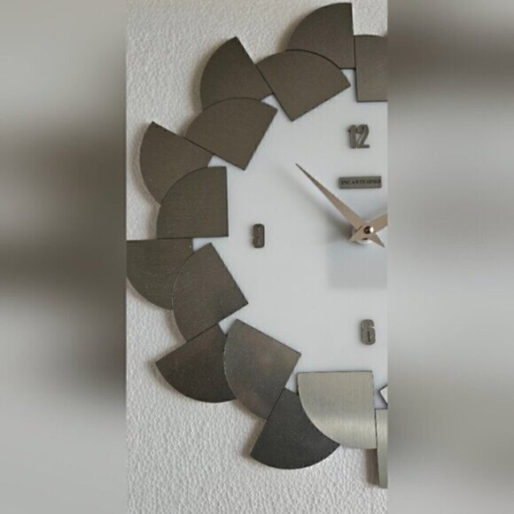 Modern Incantesimo Design Genius Pendolo Wall Clock Italy Brushed Metal - Picture 4 of 14